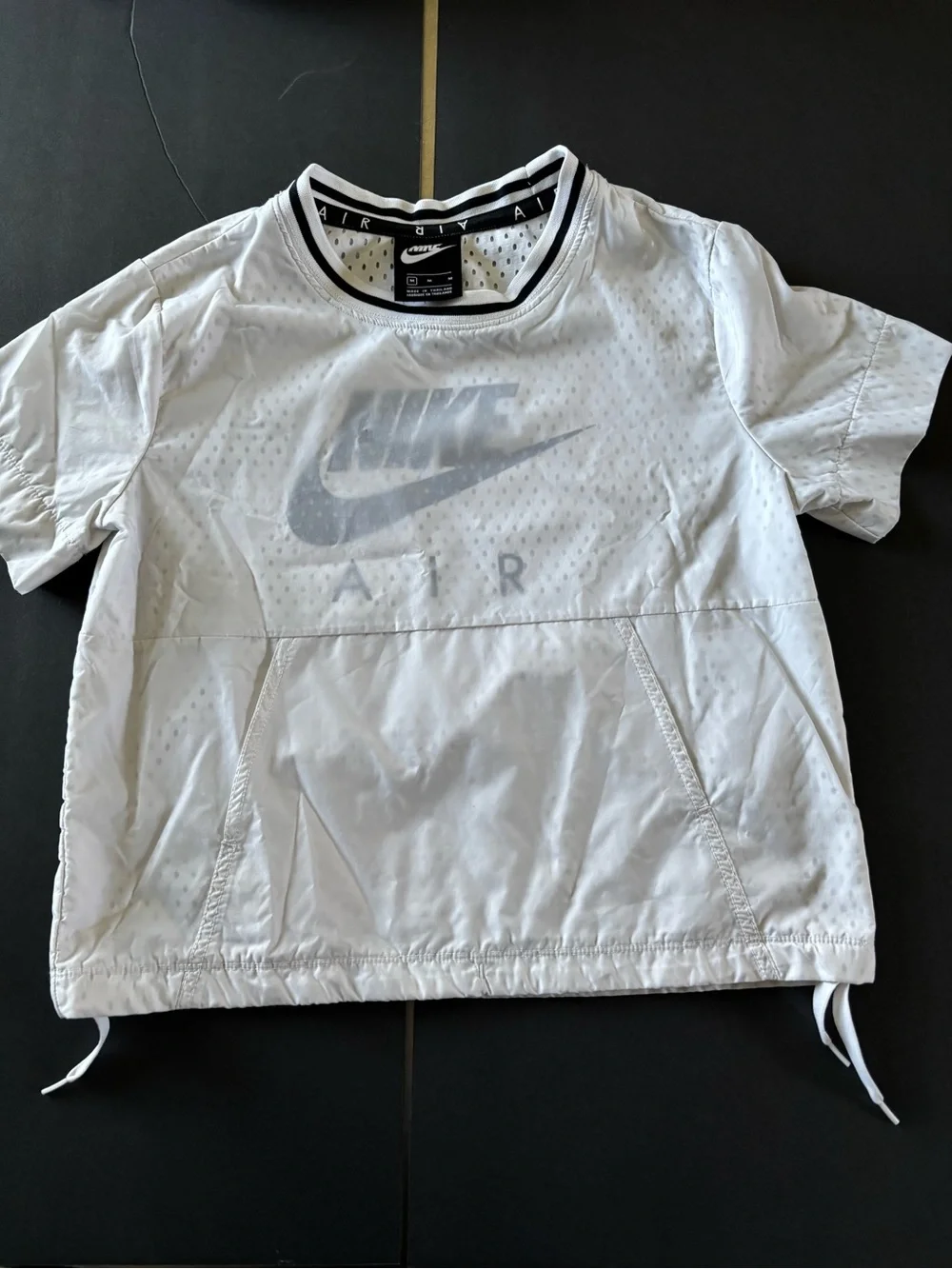 Nike White Kids' Air Short-Sleeve Tee with Contrast Collar